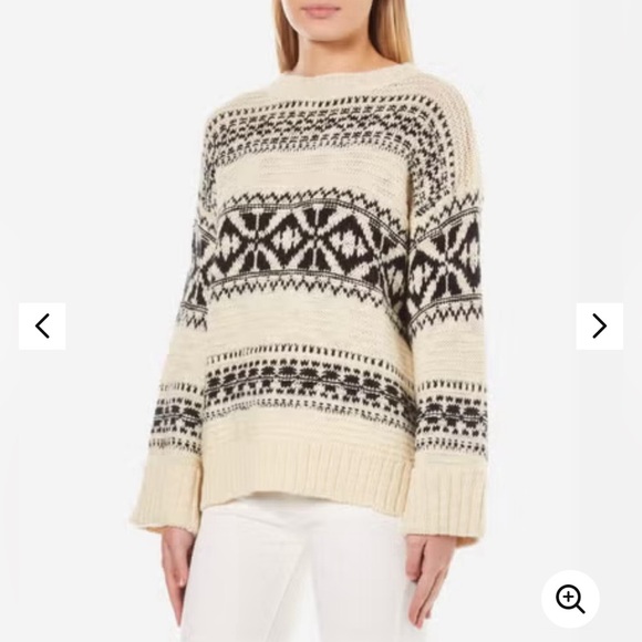 POLO Ralph Lauren  Pattern Sweater Black/Cream Nordic Fair Isle Sz M - Picture 1 of 10